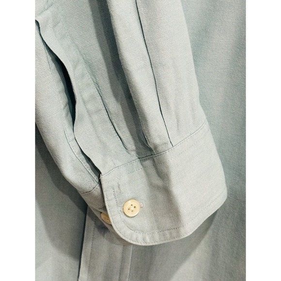 LL Bean Oxford Shirt Mens XL Tall XLT Seafoam Green Button Down Preppy Dad - Picture 4 of 6
